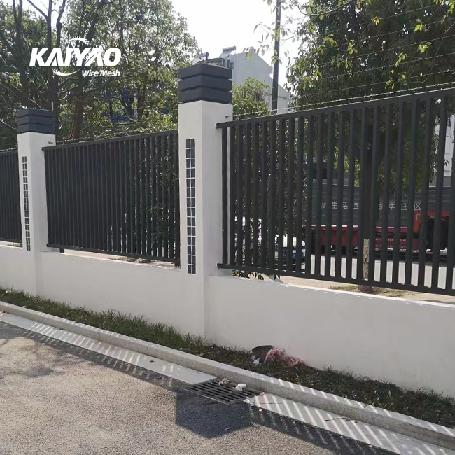 Modern zinc steel fence design for gardens in the Philippines, black galvanized 6x8 secure steel fence panel