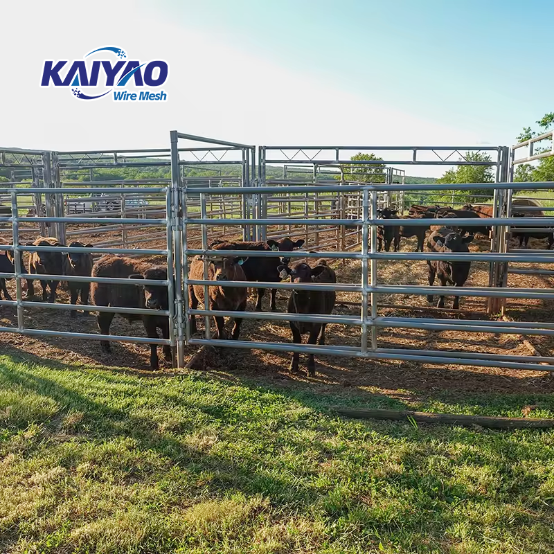 Heavy-Duty 12-Foot Galvanized Stock Panels for Cattle Horses Sheep Goats-PVC Coated Security Fence for Animals