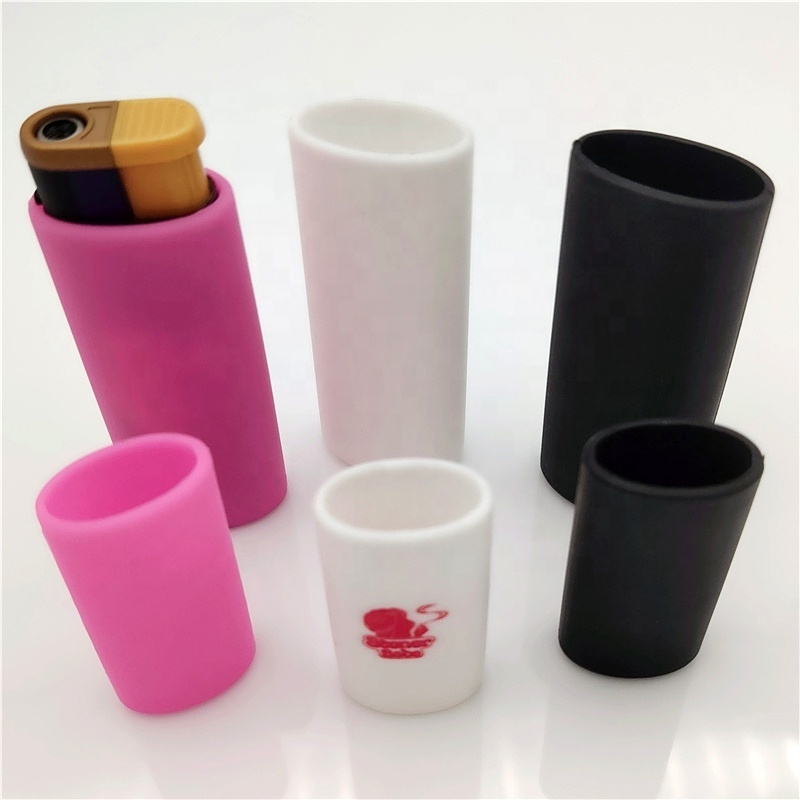 Custom Printing Logo Silicone Rubber Cigarette And Lighter Sleeve Protective Cover Holder Suction Cup Silicone Lighter Case