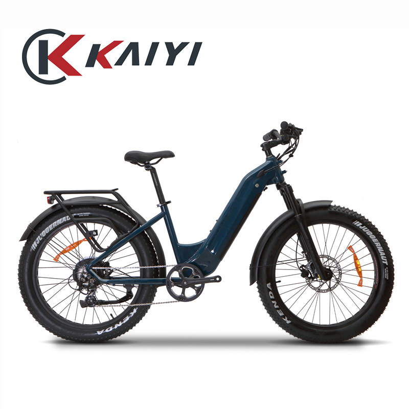 KAIYI 26x4.0 26x4.5 Ebike Fat Electric Cargo Bike Mid Drive Conversion Kit 48v 1000w Electric Bicycle Hub Lithium Battery Smart