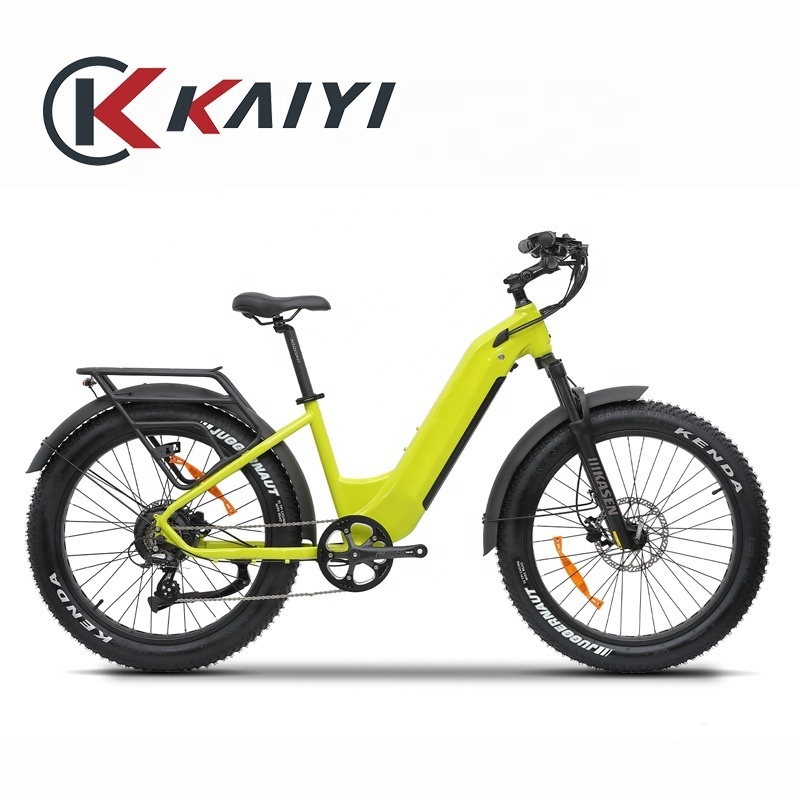 KAIYI electric bike 2 wheels cargo ebike cruiser fat tire 1000w peak power 1500w rear hub motor dirt electric bicycle trailer