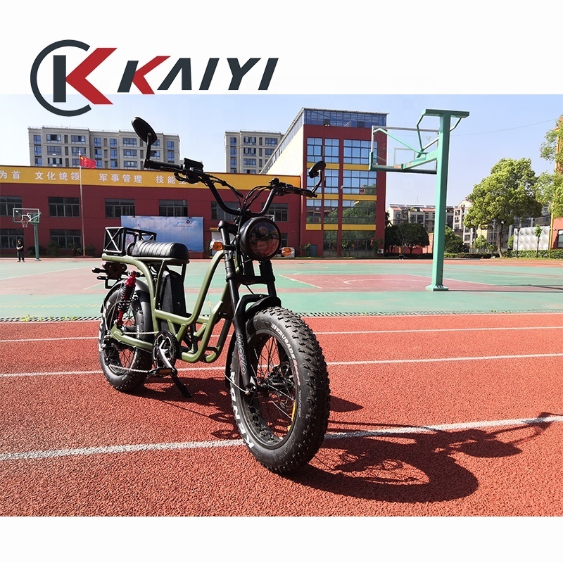 KAIYI electric bicycle hub motor moped 1000W full suspension dual battery  electric bike