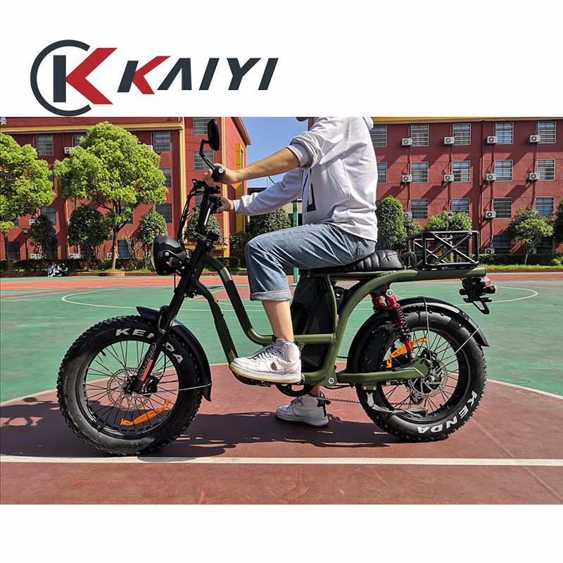 KAIYI electric bicycle hub motor moped 1000W full suspension dual battery  electric bike