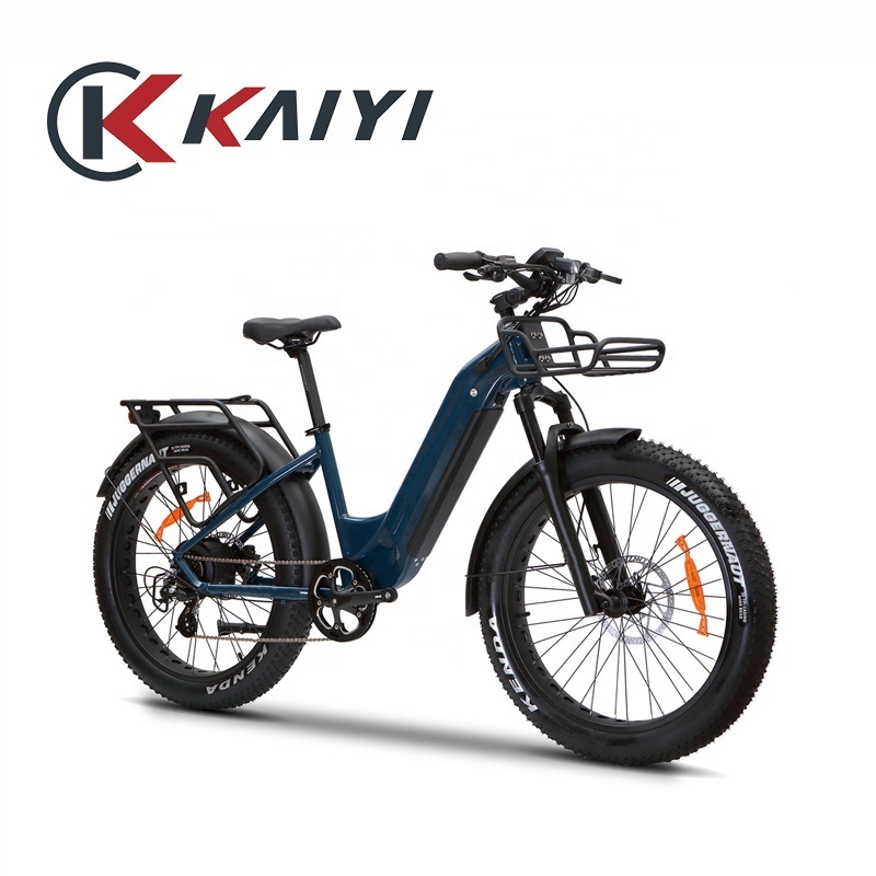 KAIYI 26x4.0 26x4.5 Ebike Fat Electric Cargo Bike Mid Drive Conversion Kit 48v 1000w Electric Bicycle Hub Lithium Battery Smart