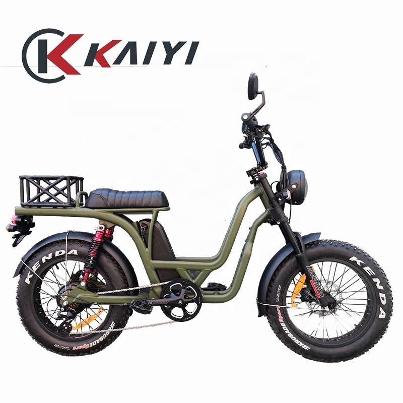 KAIYI electric bicycle hub motor moped 1000W full suspension dual battery  electric bike