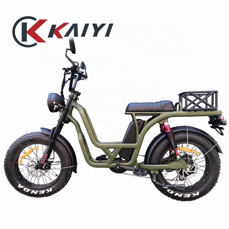 KAIYI electric bicycle hub motor moped 1000W full suspension dual battery  electric bike