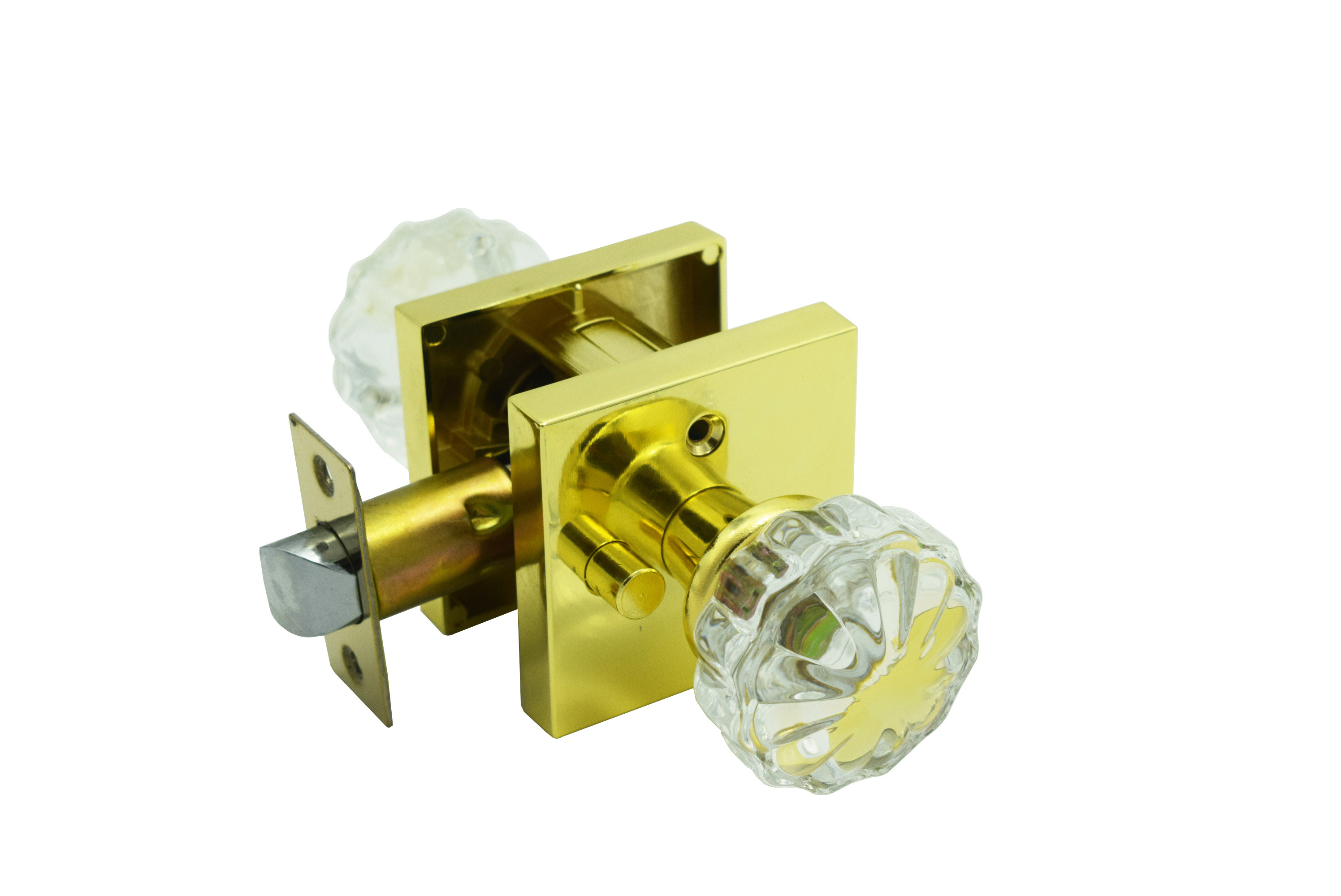 Quick release function security heavy duty leverset crystal glass knob lever handle door lock