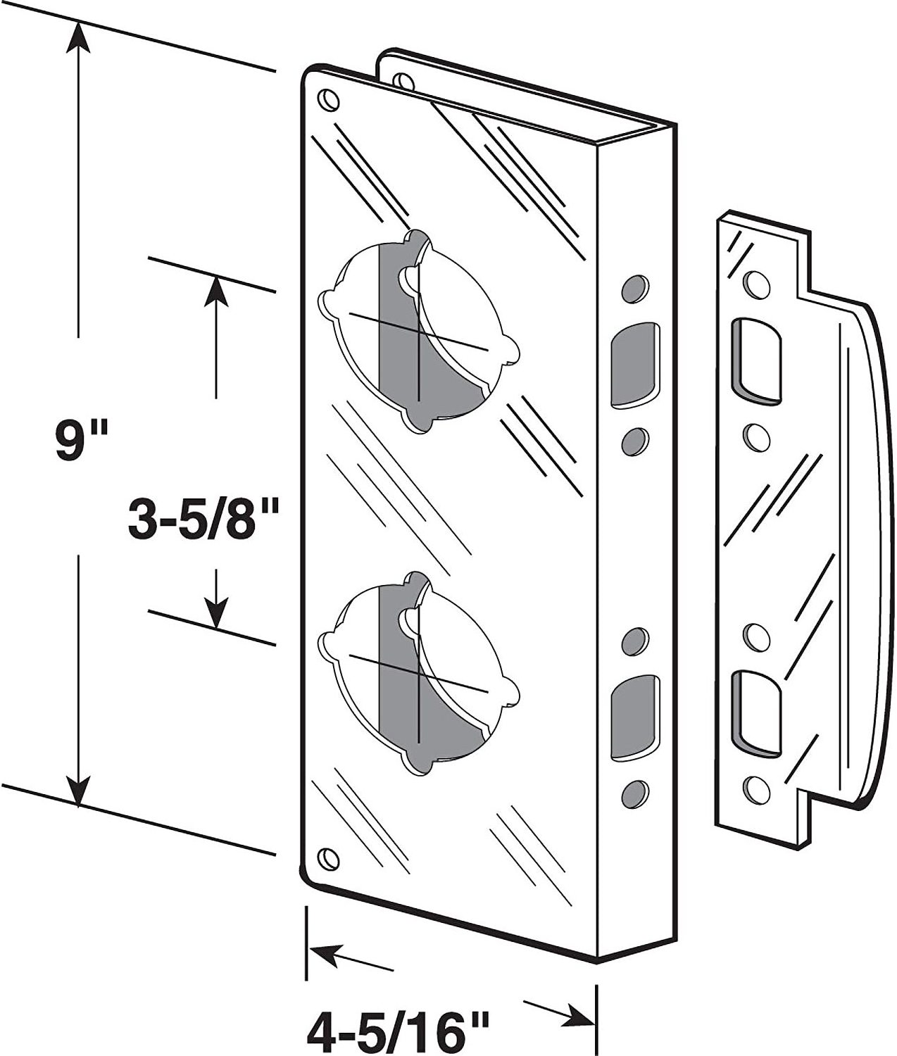 lock and door reinforce Double Bore for Cylindrical door locks home security door lock reinforcement plate