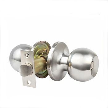 Privacy Door Knob Set with Removable Latch Plate, all Metal, for Bedroom and Bathroom, Satin Nickel Finish