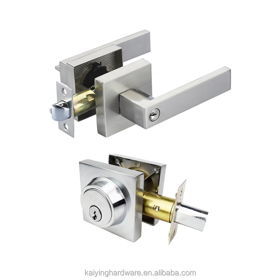 Hot sale Canada combination locks include heavy duty door handle lock set and  deadbolt lock with zinc alloy rose and lever