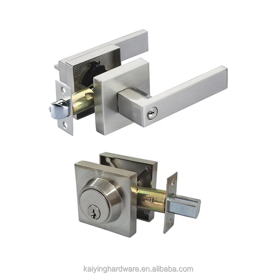 Hot sale Canada combination locks include heavy duty door handle lock set and  deadbolt lock with zinc alloy rose and lever