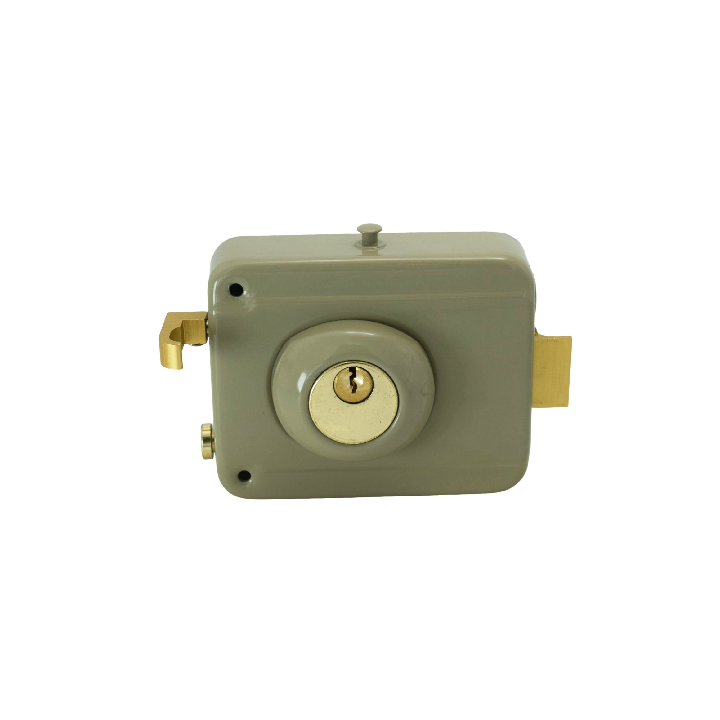 South America Popular  Products Outdoor Wooden Door Rim Bolt Door Lock Cylinder Brass Latch Paint Green Color Rim Door Lock