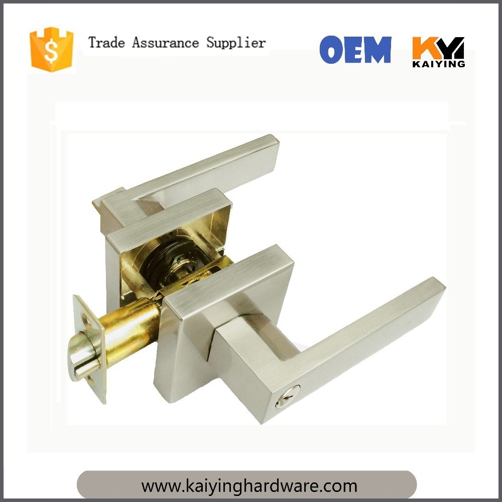 Quick Release Function  Door Lock Heavy Duty Tubular Satin Nickel Square Rosete Bathroom Door Leverset Door Lock