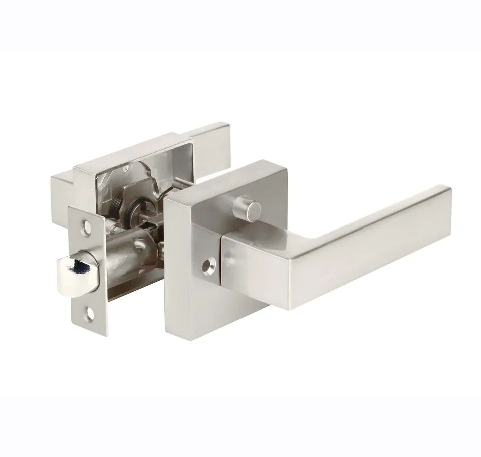 Quick Release Function  Door Lock Heavy Duty Tubular Satin Nickel Square Rosete Bathroom Door Leverset Door Lock