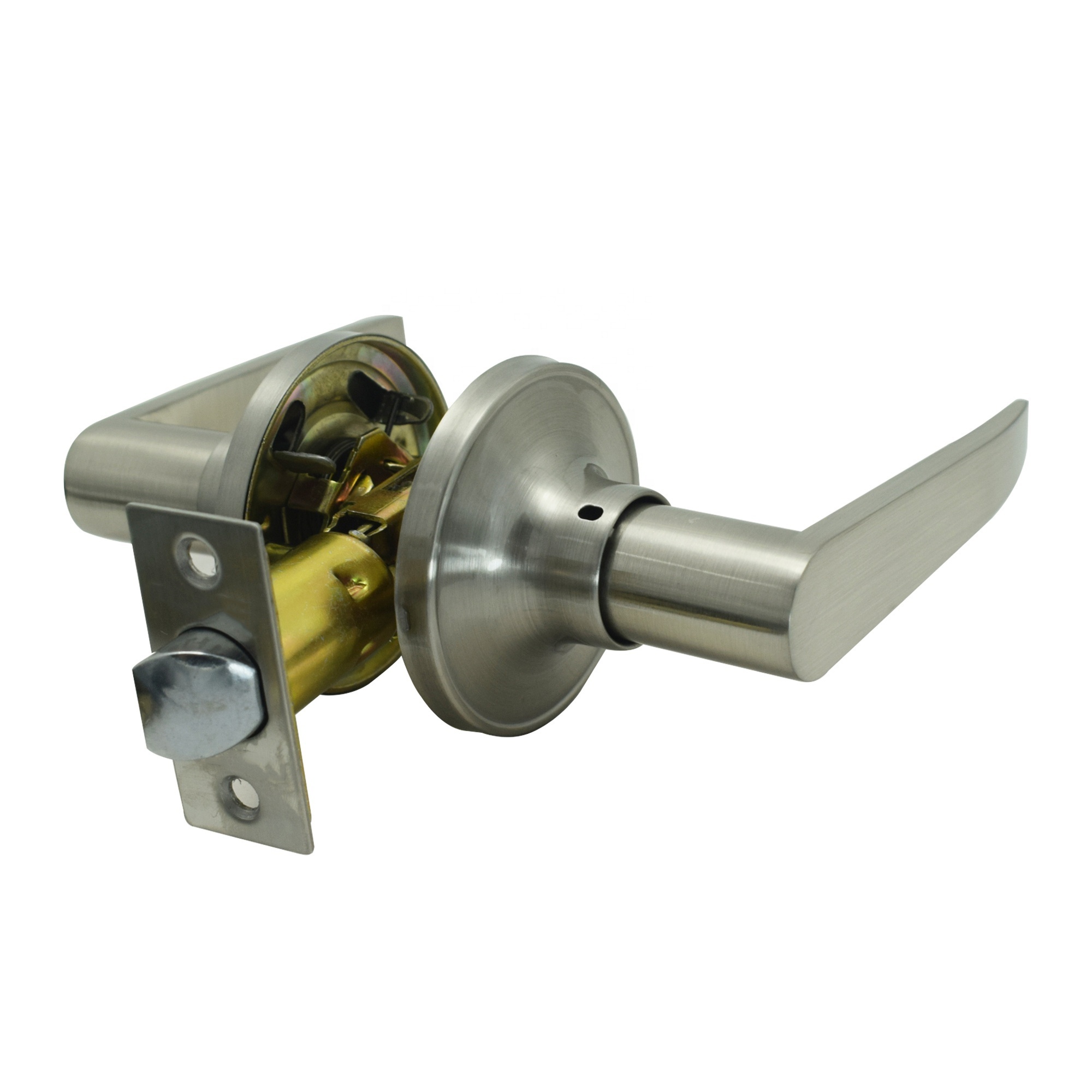 North american best popular style tubular leverset door lockset with zinc alloy lever passage handle door lock