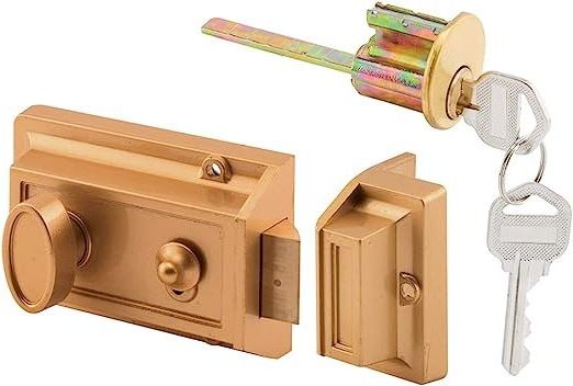 North america Hot Sale High Security Door Lock Apartment Cylinder Rim Lock Gold And Antique Brass Finish door Rim Lock