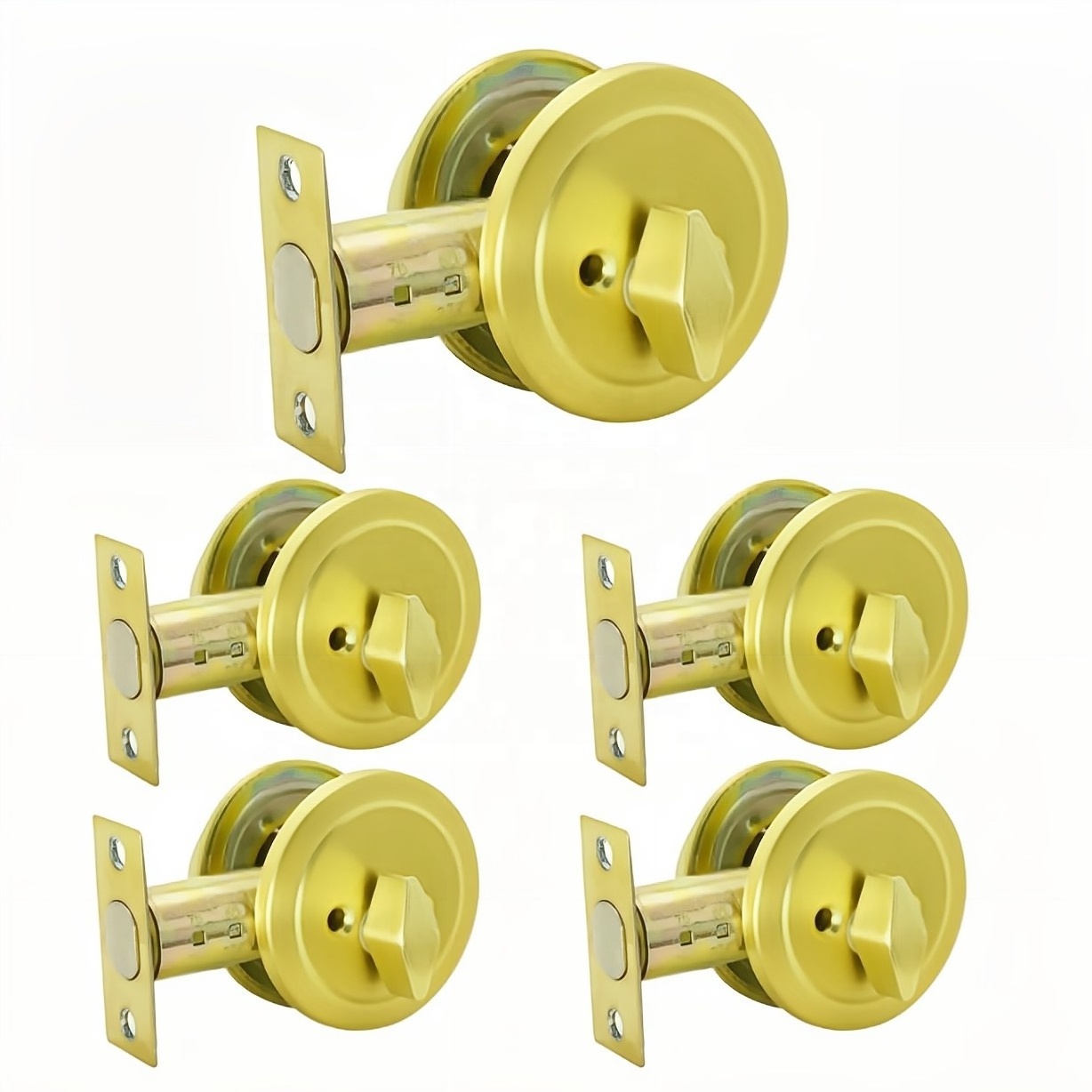 New Arrival America satin brass entry door knob single Double gold Brass cylinder key control deadbolt door lock