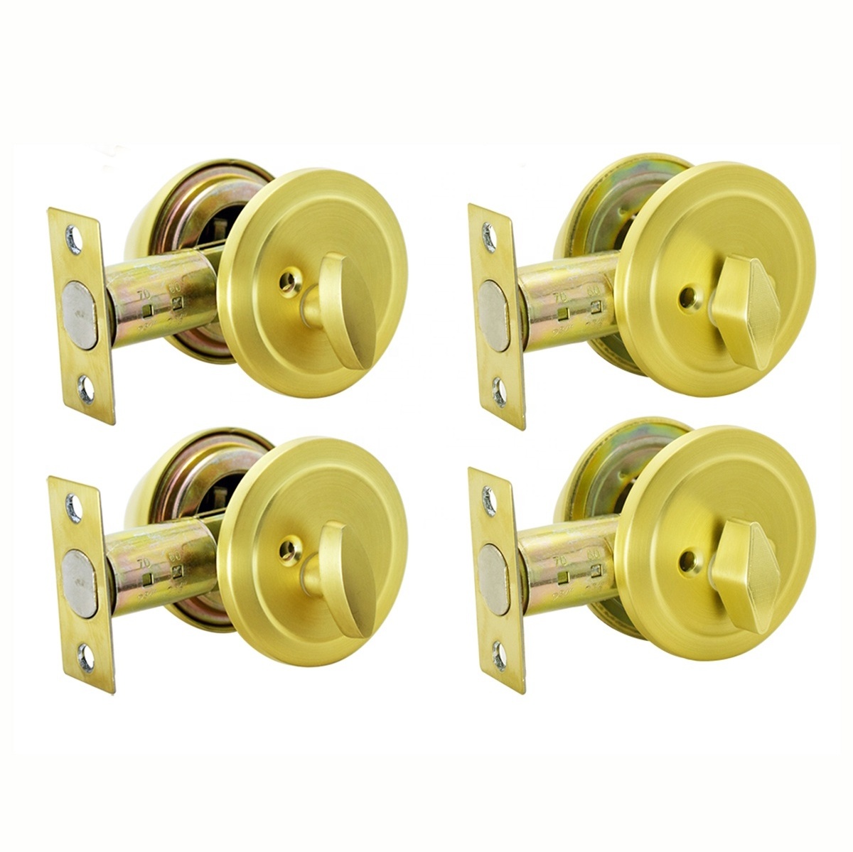 New Arrival America satin brass entry door knob single Double gold Brass cylinder key control deadbolt door lock