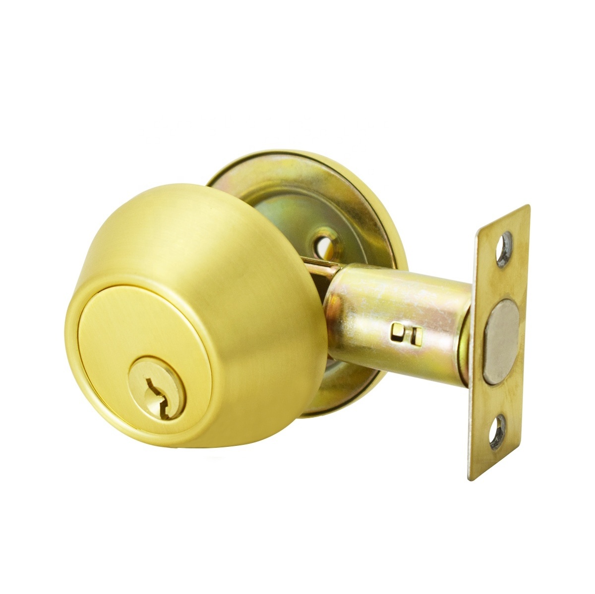 New Arrival America satin brass entry door knob single Double gold Brass cylinder key control deadbolt door lock