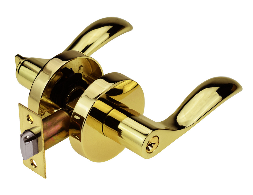 Handle Gold Home Room Wood Door Lock Handle Set entry Bathroom privacy Lever Door Handle for Interior Door