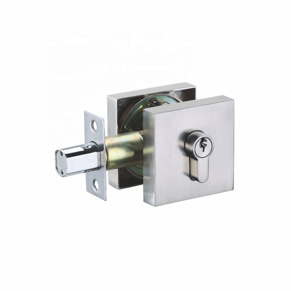 Zinc alloy Polish Chrome/ Matte Black square Single Deadbolt lock