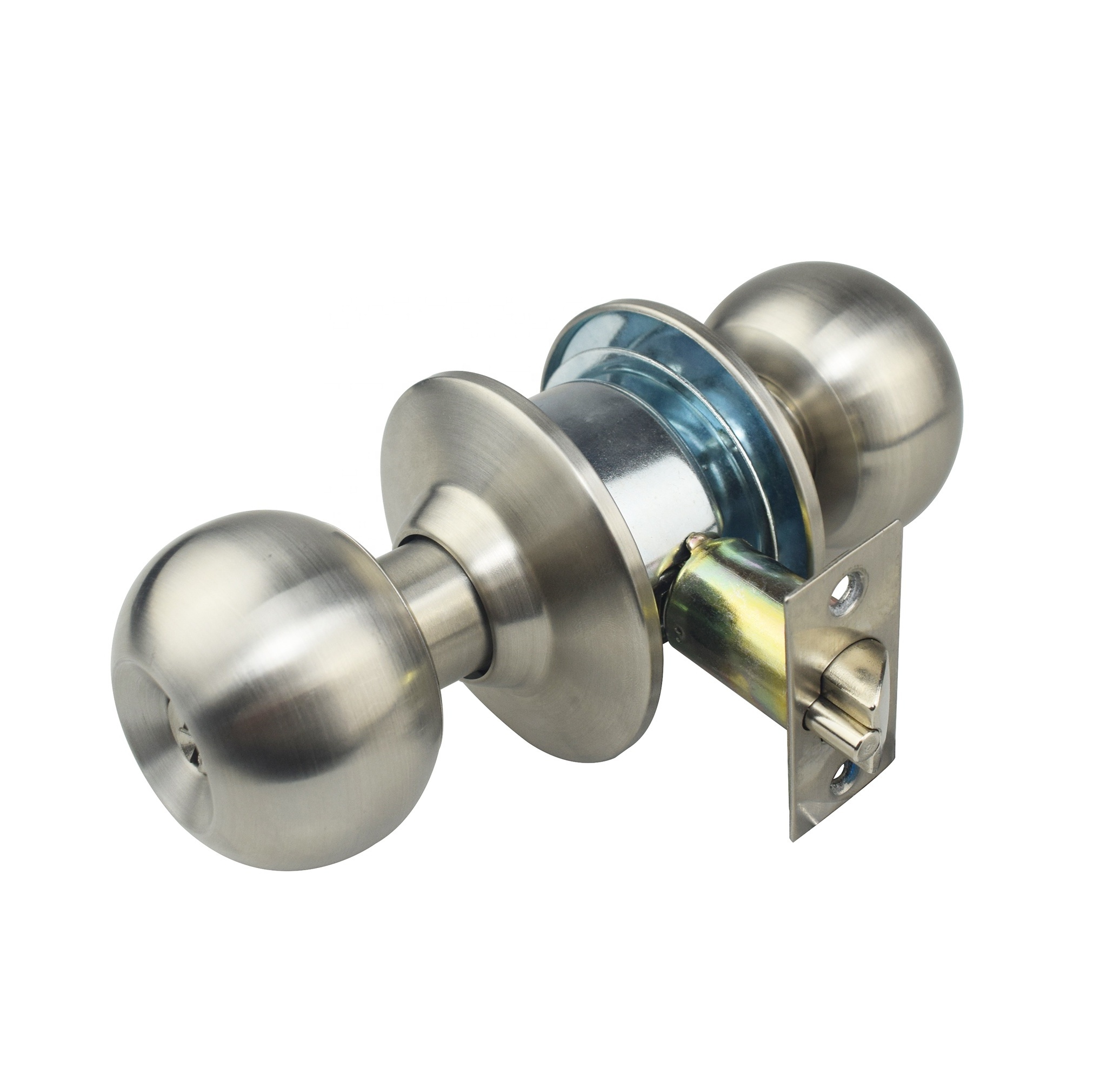 Hot Sale Door Lock Front Plate with stainless steel Wooden Packing Finish Outer Material wholesale Cylindrical knob set