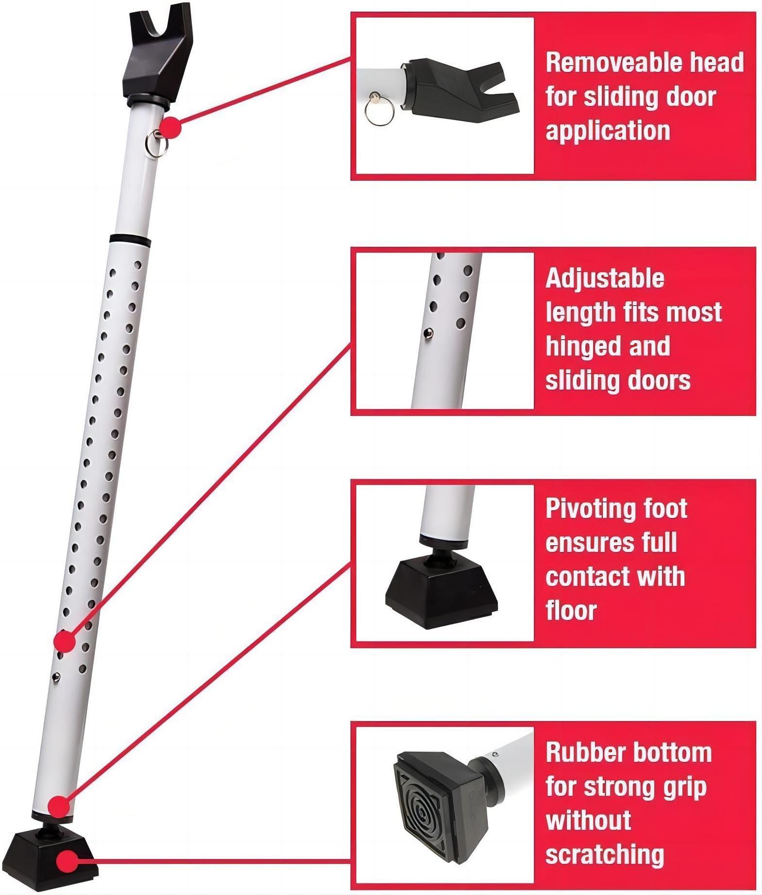 KAIYING Door Security Bar, Home Security Door Stopper, Adjustable from 27-1/2 in. to 42 in.