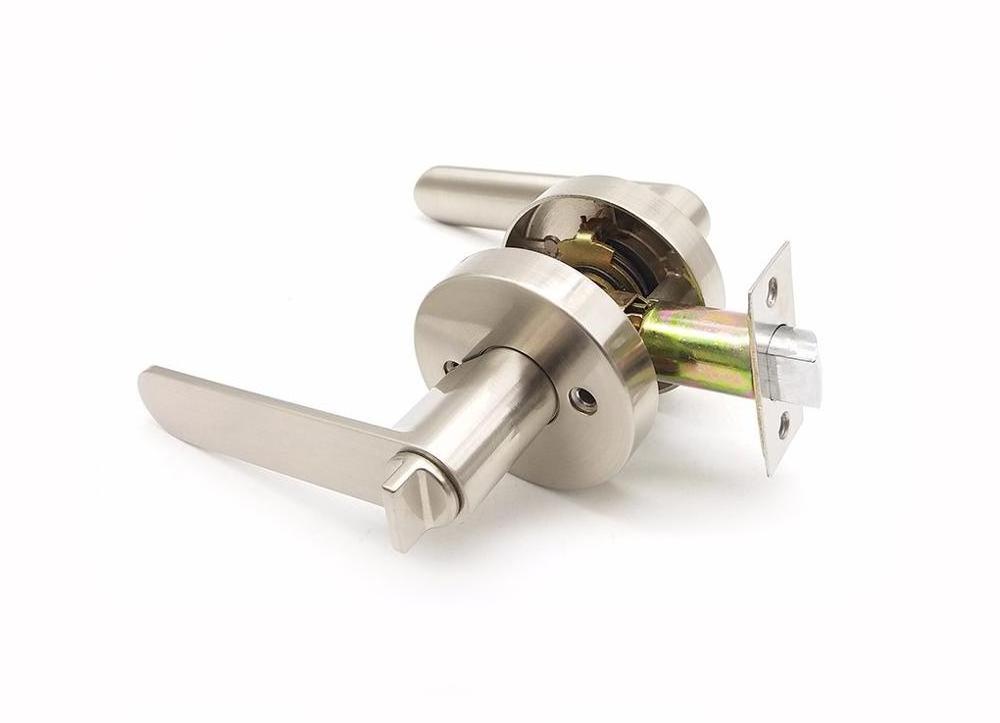 Heavy-duty Tubular Leverset security door lock for bathroom lock satin brush nickel Leverset lock cerradura KY8805