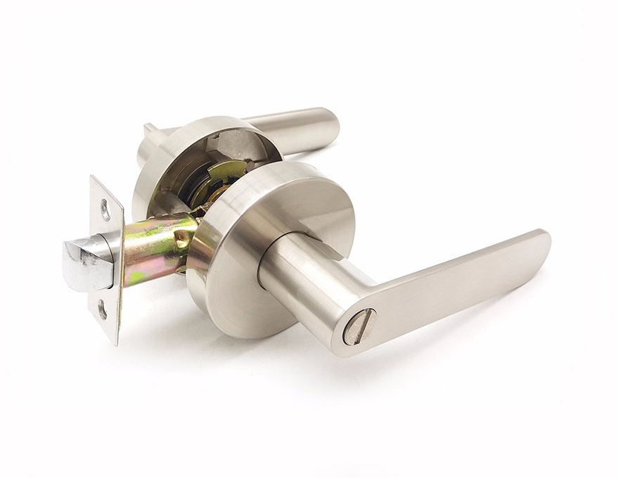 Heavy-duty Tubular Leverset security door lock for bathroom lock satin brush nickel Leverset lock cerradura KY8805