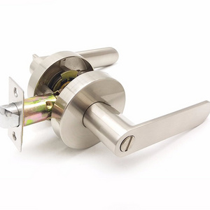 Heavy-duty Tubular Leverset security door lock for bathroom lock satin brush nickel Leverset lock cerradura KY8805