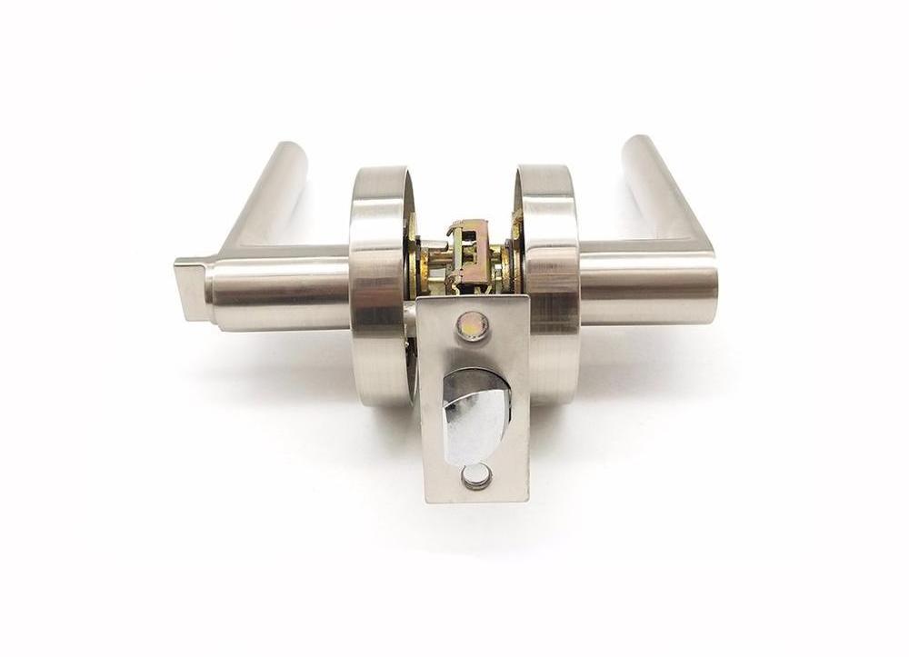 Heavy-duty Tubular Leverset security door lock for bathroom lock satin brush nickel Leverset lock cerradura KY8805