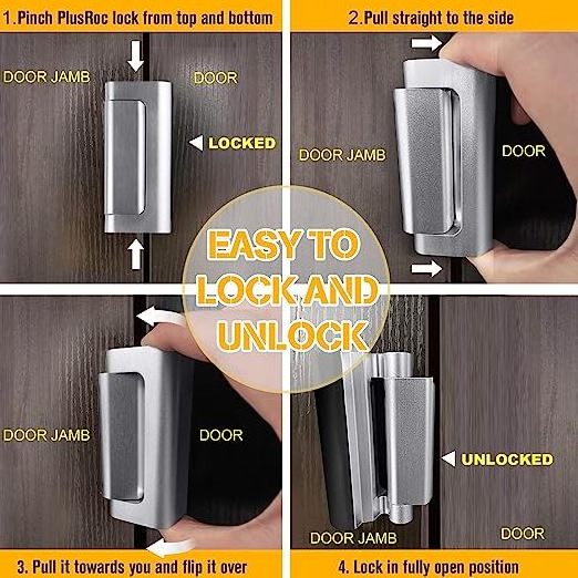 Home Security Door Lock, Child Proof Reinforcement Lock Withstand 800 lbs double Safety for defender security door lock