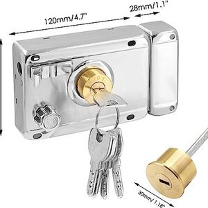 satin  nickle Electric door brass cylinder lock sliding door lock glass door lock