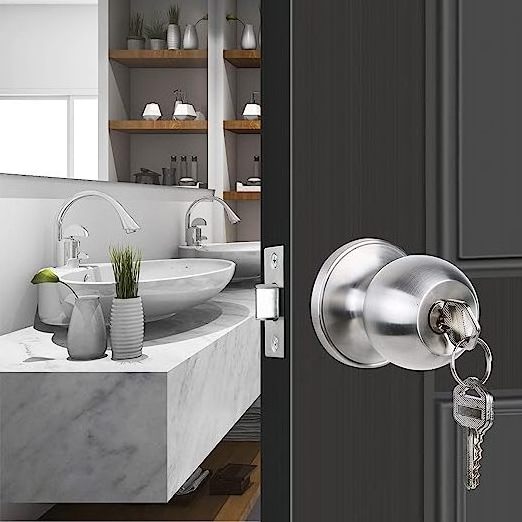 Cylindrical knobset door lock for Entrance satin brush nickel cylinder knob lock cerradura