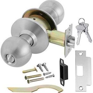 Cylindrical knobset door lock for Entrance satin brush nickel cylinder knob lock cerradura