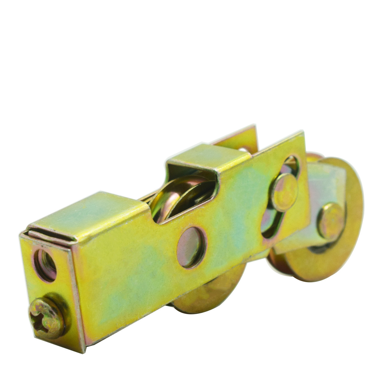 Hot Iron Shell Zinc Plating Door Window Roller Assembly with Two Color Zinc Iron Wheels for Building