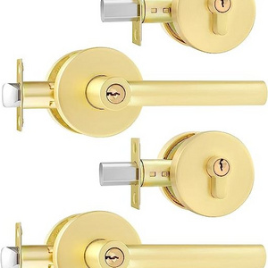 Lever Handle and Single Cylinder Deadbolt Heavy Duty circle Entry Door Locksets Front Door Entrance Lock