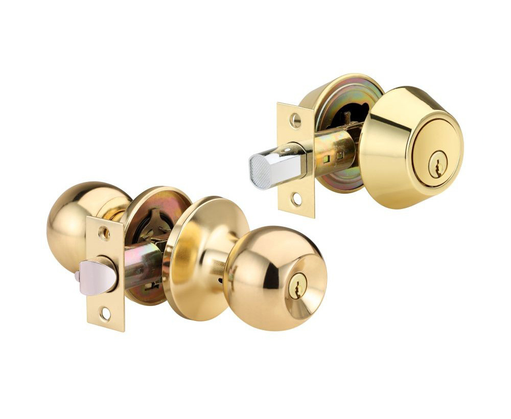 Stainless Steel single deadbolt lock keyed Alike Security entry round knob door lock