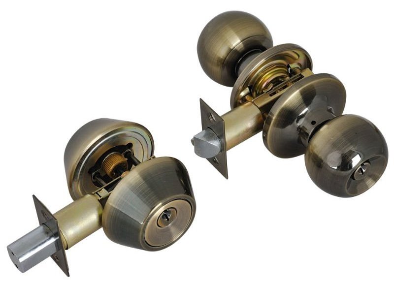 Stainless Steel single deadbolt lock keyed Alike Security entry round knob door lock