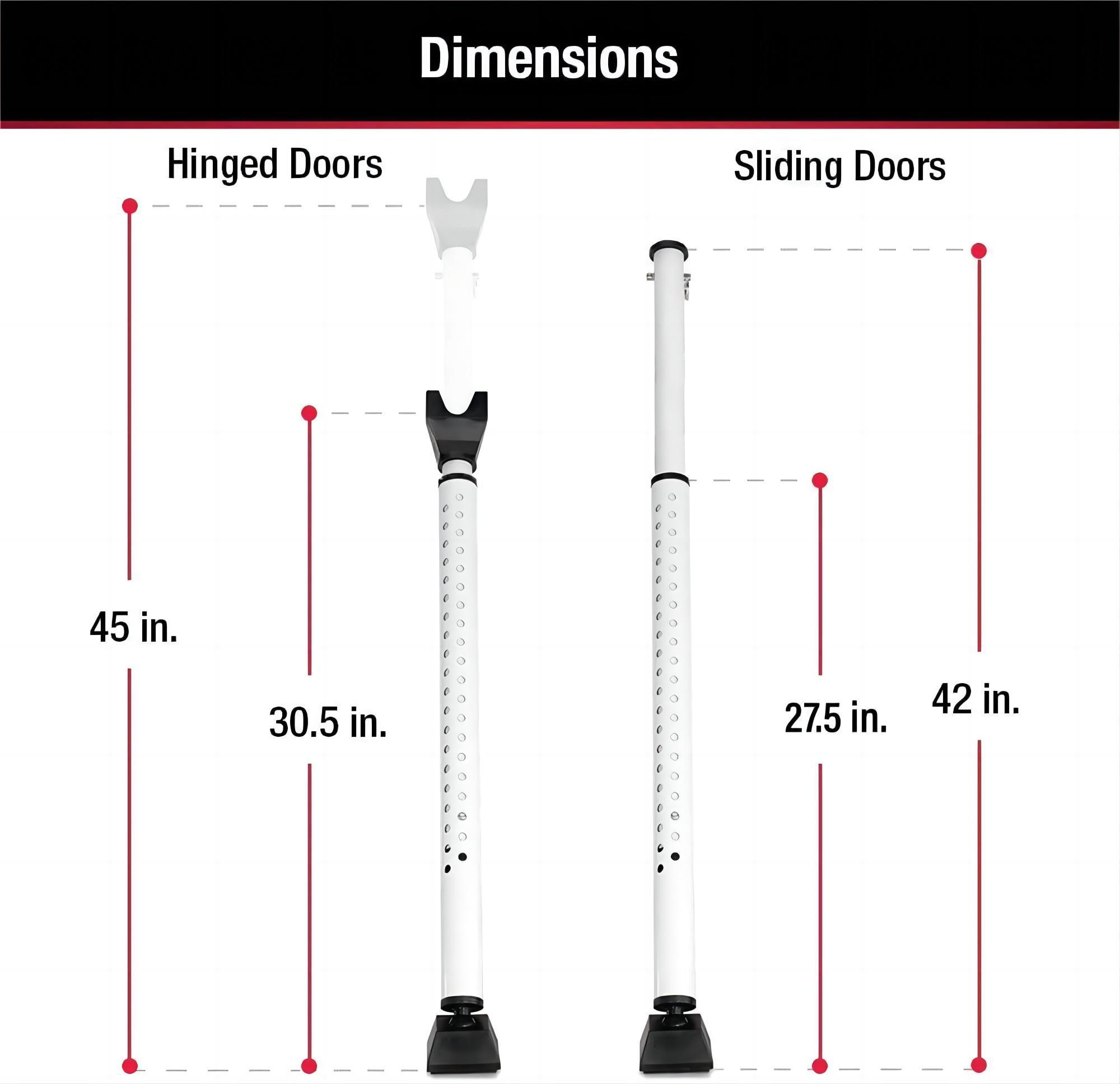 KAIYING Door Security Bar, Home Security Door Stopper, Adjustable from 27-1/2 in. to 42 in.