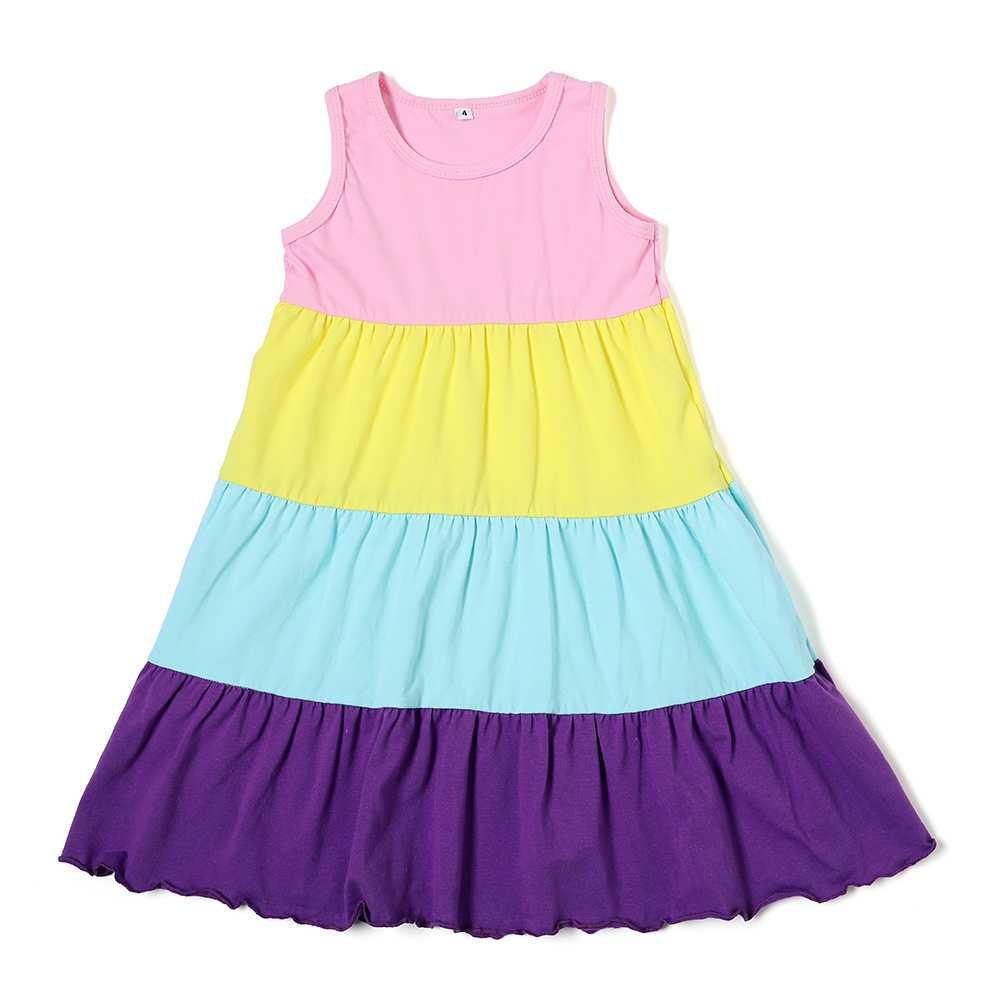 boutique Jade Joy Joy Halter Color block Sleeveless Dresses girl summer clothes Rainbow Halter girl Dress