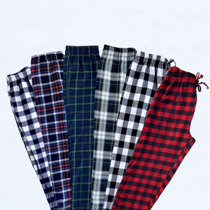 Personalized Flannel Pajama Pants Plaid Cotton Christmas PJ Warm Winter Pajamas Set