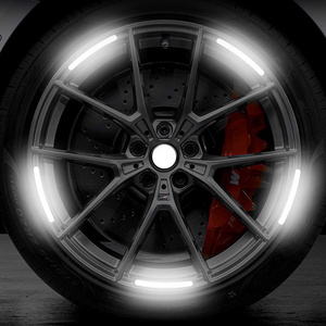 20 Pcs Per Set Wheel Hub Decals Reflective Reflector Strips Pet Material Night Warning Car Reflective Sticker