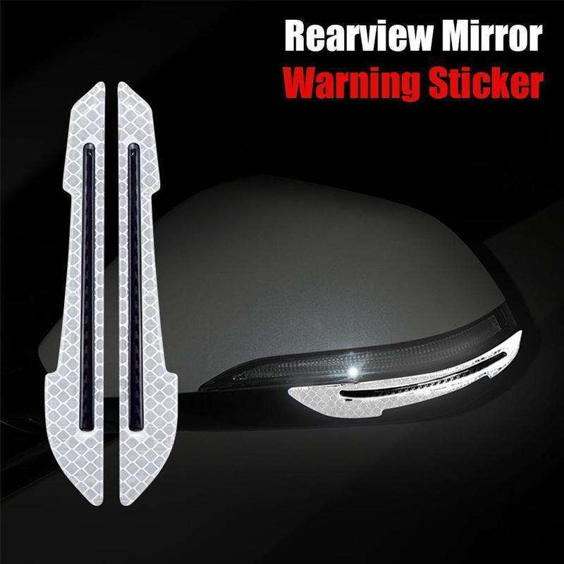 2 pcs Car Rearview Mirror Reflective Sticker Epoxy Car Rreflective Sticker Exterior Decorative Sticker