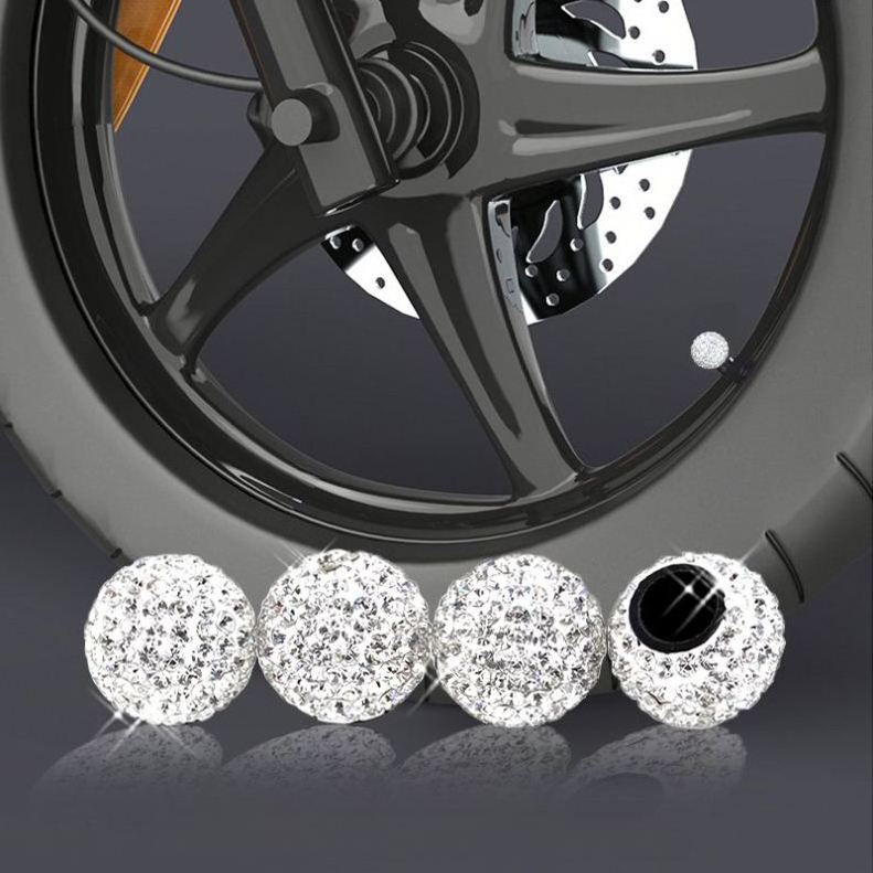 Diamond Air Handmade Bling Crystal Rhinestone Universal Tire Valve Caps Dustproof Accessories Tyres Valve Caps