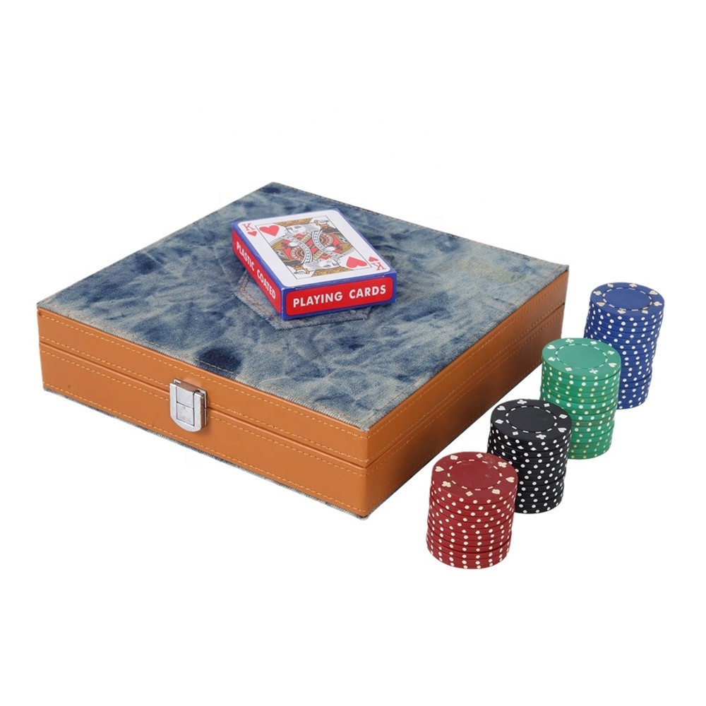 Hot selling board game accessories casino entertainment plastic premium clay with box poker chips