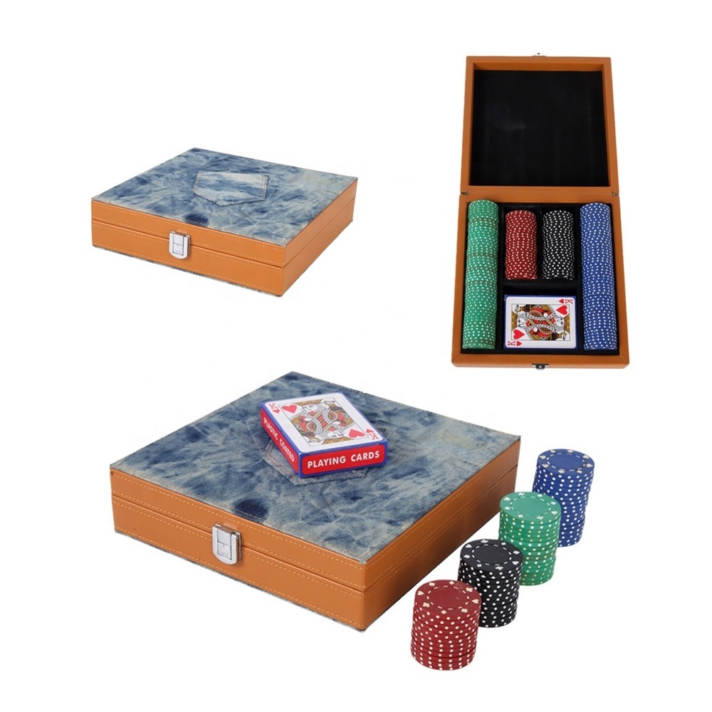 Hot selling board game accessories casino entertainment plastic premium clay with box poker chips