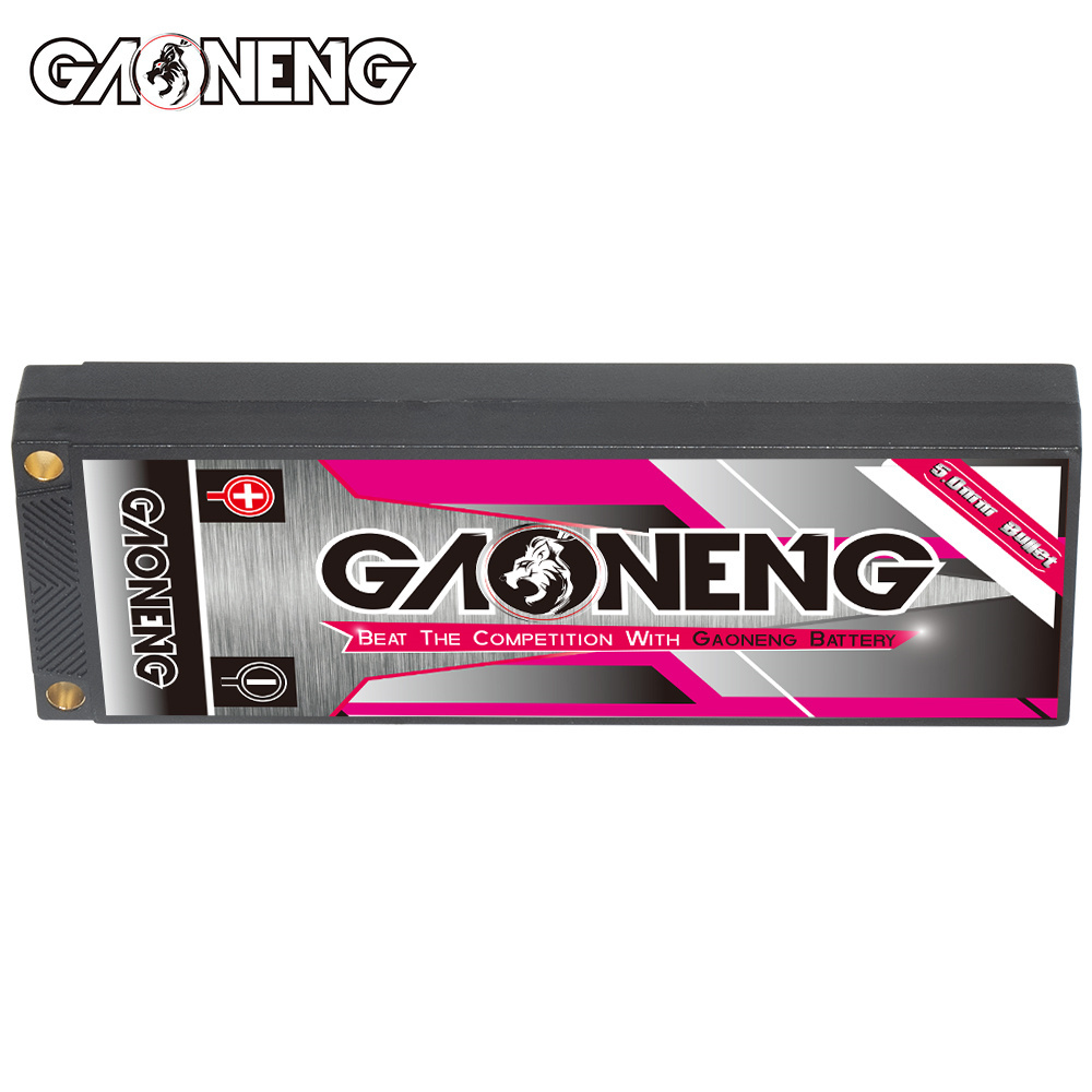 GNB GAONENG 4000MAH 2S HV 7.6V 100C RC LiPo Battery Racing Car Hard Case 5mm 5.0mm bullet 1:10 1/10 scale LiHV High Voltage