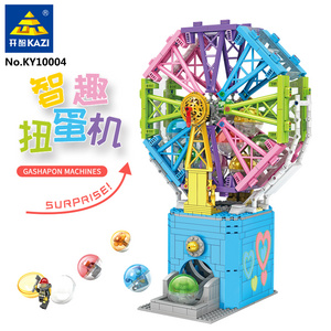 KAZI ky10004 Christmas gift Gashapon Machine DIY toy building block toys for kids