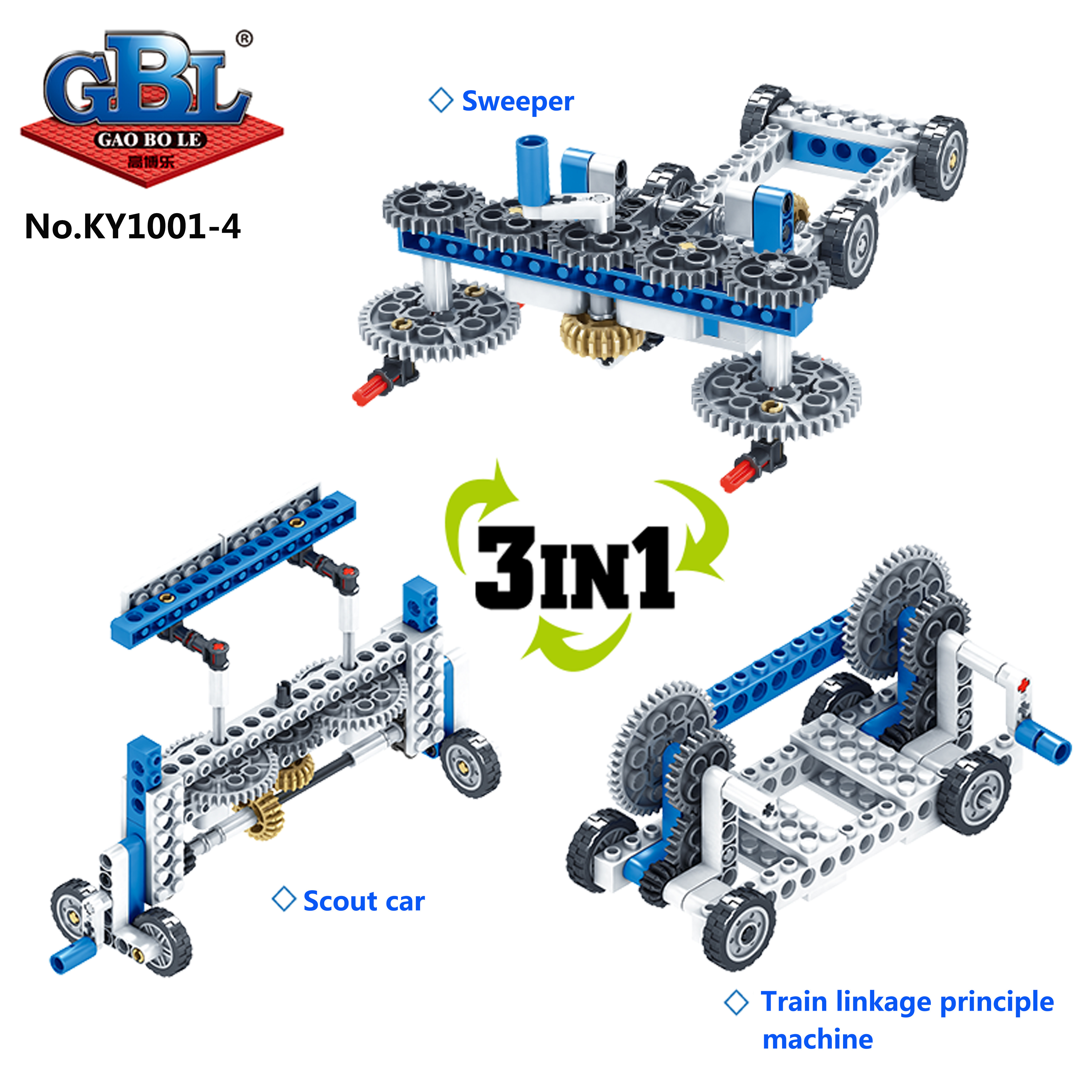 GBL 1001 Inventor Series 3 in 1/4 and 1 building blocks intelligent diy block toys